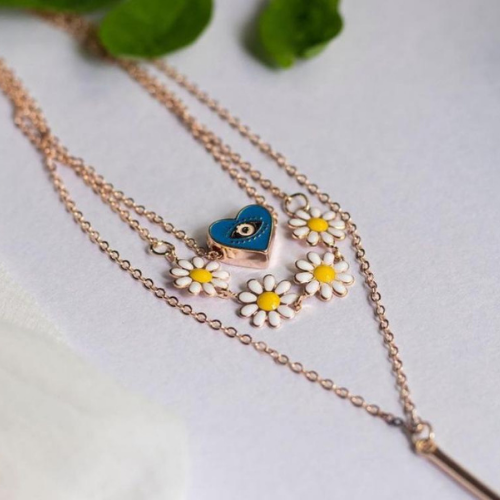 Evil Eye Flower Chain