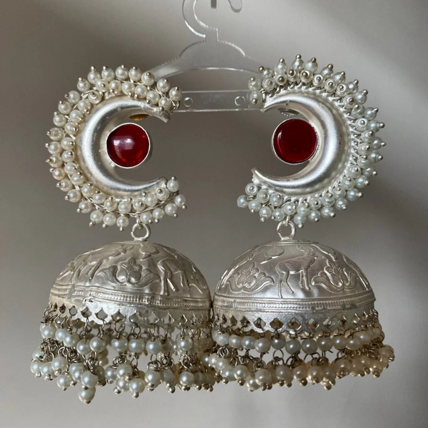 Aastha Silver Detailing Jhumka