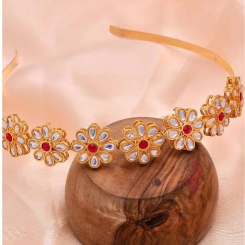 Flower Kundan Hairband