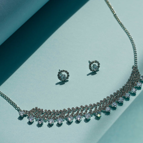 Smile American Diamond Necklace with Earrings