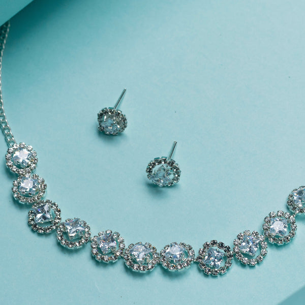 Circular American Diamond Set with Studs