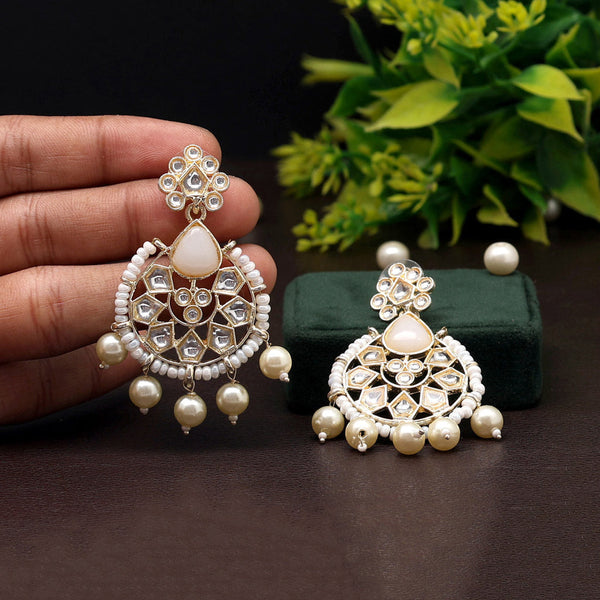 White Rani Chandbali Earrings