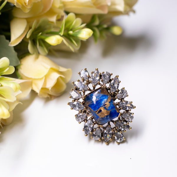 Royal Blue Moissanite Ring
