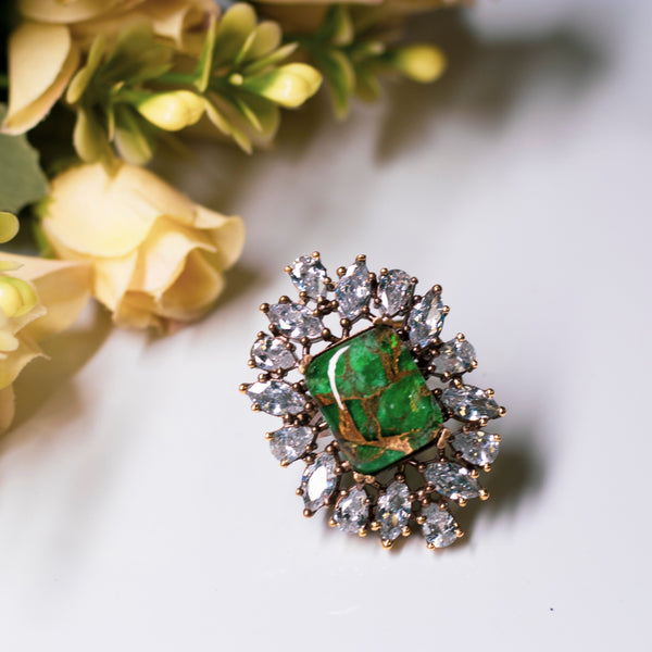 Green Moissanite Ring