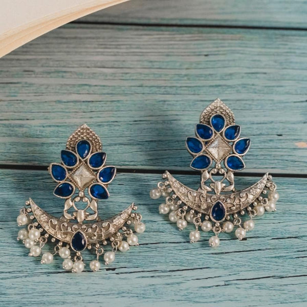 Silver Replica Moon Earrings