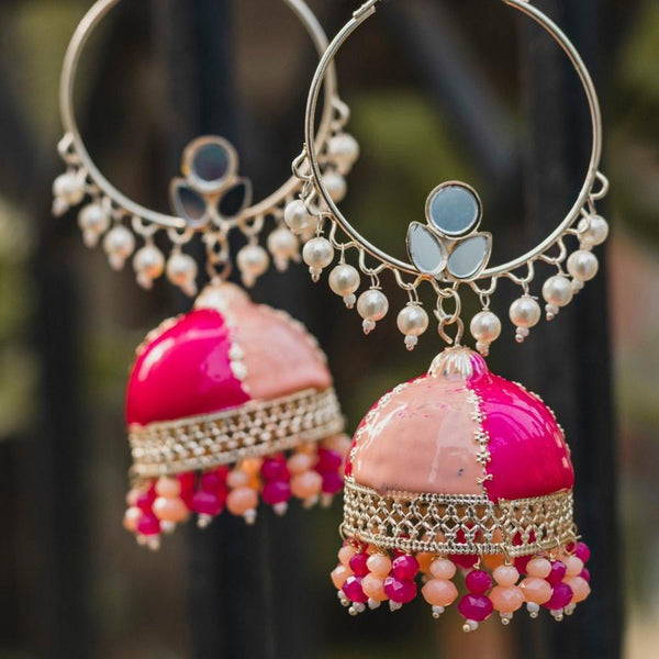 Pink Double Shade Jhumka